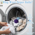 15 Pack Wool Dryer Balls, XL 3 Inch Reusable Laundry Natural No Lint Fabric Softener Ball, Replaces Dryer Sheets Wool Balls for Reduce Wrinkles Save Drying Time (Vivid Color)