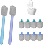 Pumice Stone Toilet Bowl Cleaner,Bathroom Cleaner Brush Toilet Wand Refills with 30CM Long Handle for Remove Hard Water Stains with 1 Wand+ Pumice Stones (10 Pack)