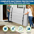 TICONN Mattress Bags for Moving, Heavy Duty King Mattress Cover Storage Bag with Full-Around Handle and Adjustable Buckles (Clear, King)