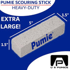 PUMIE Extra Large Pumice Scouring Stick, 2x Larger Than Regular Stick, Heavy Duty Pumice Cleaning Stone for Tough Kitchen Stains, Toilet Bowls & Rings, Extra Large Pumice Cleaning Bar for Rust & Paint