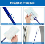 Replacement Handles Compatible with Swiffer Duster Refill, Swiffer Duster Extended Handle,Foldable & Extendable Dust Handle Only(Blue 5pcs)