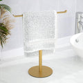 Gold Hand Towel Stand, T-Shape Hand Towel Holder for Bathroom, Display Fingertip Towel Holder Organizer and Bathroom Towel Racks,Kitchen Towel Rack