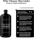 Mavwicks - Luxury Scented Liquid Fabric Softener (Velvet Cherry) 32 Oz – Crafted with Clean Ingredients – Reduces Static, and Softens Clothes – Safe for All Fabrics and Skin