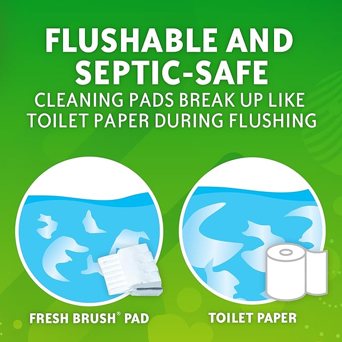 Scrubbing Bubbles Flushable Toilet Bowl Wand Cleaner Refills, Fresh Brush Cleaner Toilet Refill Pads, Removes Limescale & Odors, Citrus Scent, 20 Count (Pack of 1)