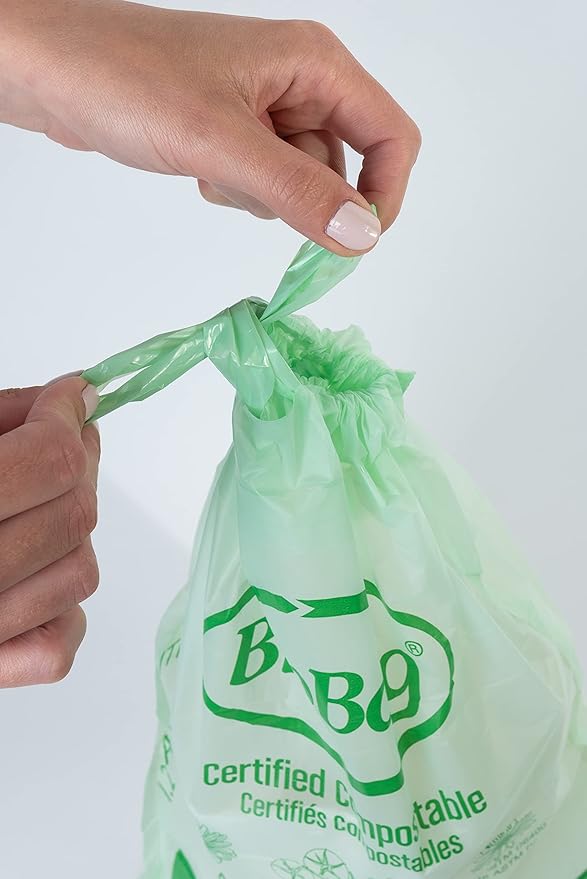 1.2 Gallon Compostable Drawstring Food Scrap Bags by BioBag, 80 Count, BPI Certified, Meets ASTM D6400 Standards, Made in USA, Kitchen Counter Bin Liners
