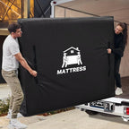 Mattress Bags for Moving, BETU Mattress Protector Waterproof Mattress Cover Queen Size Storage Bags with 8 Heavy-Duty Handles and Zipper for Bed Extra Thick Large Reusable (82"x62"x15" Black)