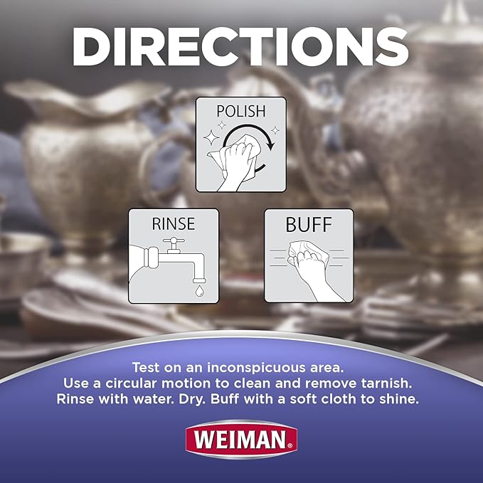 Weiman Jewelry Polish Cleaner and Tarnish Remover Wipes - 20 Count (2 Pack) with Polishing Cloth - Use on Silver Jewelry Antique Silver Gold Brass Copper and Aluminum