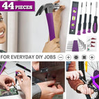 44PCS 4V Cordless Screwdriver Tool Kit Set Pink Color Tools Lady Tools Kit Home Repair Set Toolbox Hand Tool Kit Storage Case Gift Set LADYCRAFT