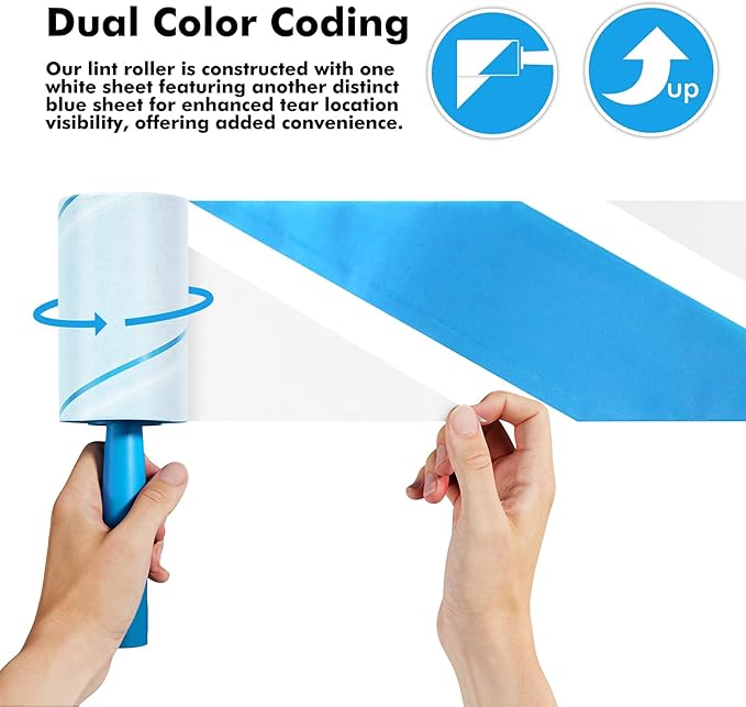 Lint Rollers for Pet Hair Extra Sticky, 600 Sheets Mega Value Set Lint Rollers for Pet Hair Removal, Dog and Cat Lint Remover for Clothes, Furniture, Carpet