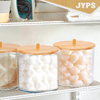 JYPS Large Capacity Laundry Pods Container with Bamboo Lid, Clear Acrylic Powder Detergent Containers for Pods, Scent Boosters & Powder, Laundry Room Organization decor, Airtight Storage Jars