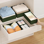 DIMJ Drawer Organizer Clothes 15 Pack - Foldable Baby Organizers and Storage & Dresser Organizer for Bedroom, Closet - Nursery Organization Dresser Dividers for underwear, Sock,Bra, Belt, Tie, Green