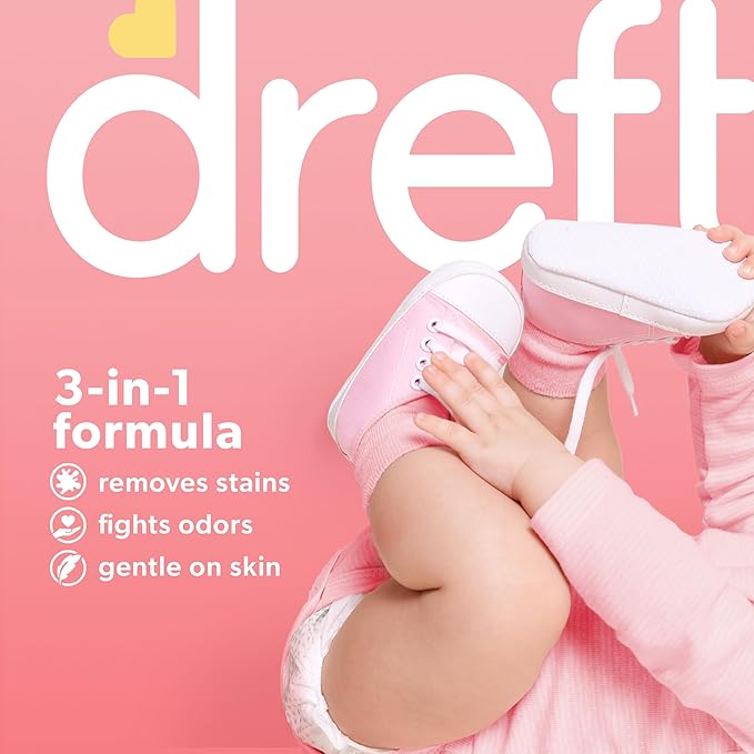 Dreft Stage 1 Newborn Baby Liquid Laundry Detergent,Gentle on Sensitive Skin,HE Compatible,114 loads,(Pack of 2)