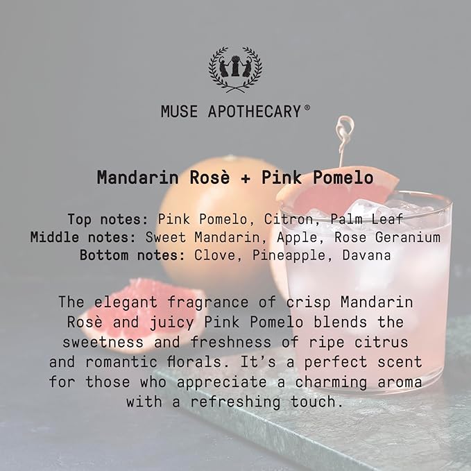 Muse Apothecary Pillow Ritual - Aromatic, Calming and Relaxing Pillow Mist, Linen and Fabric Spray, Infused with Natural Essential Oils - Great Valentine's Day Gift - 8 oz, Mandarin Rosè + Pink Pomelo