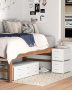 Homsorout Stackable Storage Drawers - 2 Tier Closet Drawers, Closet Organizer with Metal Handles, Night Stand with Collapsible Bins, Fabric Dresser for Bedroom, Dorm, Office, White, 2 Pack