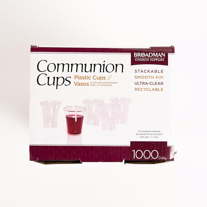 BROADMAN CHURCH SUPPLIES Plastic, Disposable, Recyclable Communion Cups, 6000 Count