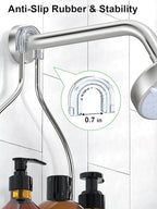 SMARTAKE Hanging Shower Head Caddy, Rustproof Bathroom Shower Shelf Organizer, SUS201 Stainless Steel Over The Storage Rack, for Toilet, Bathroom, Silver
