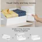 Large Closet Organizers and Storage Bins - 6 Pack Trapezoid Storage Baskets for Shelves, Foldable Fabric Baskets with Handles Ideal for Closet, Basket, Wardrobe and Shelf Storage, White