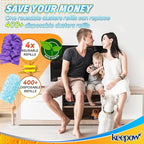 KEEPOW 12 Pack Reusable Duster Refill Compatible with Swiffer Duster Extended Handle, 360° Heavy Duty Duster Refills, Microfiber Dusters for Cleaning, Fleece Refills(Handle is Not Included)