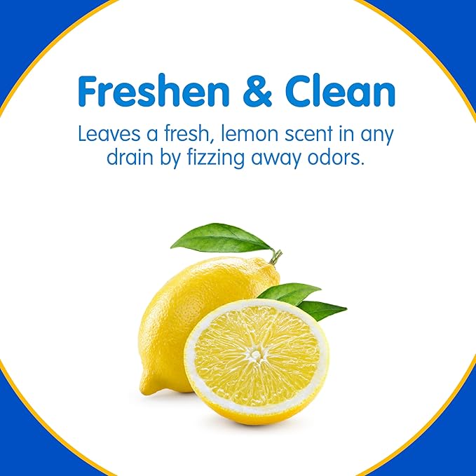 Plink Fizzy Drain Cleaner and Freshener, Prevents Drain Clogs and Buildup, Removes Odors from Bathroom and Kitchen Sinks, Septic-Friendly, Made in the USA, Lemon Scent, 18 Tablets