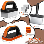 19 in 1 Griddle Cleaning Kit for Blackstone Accessories, Flat Top Grill Cleaning Kit w/Griddle Scraper, 4 Grill Stone, Griddle Brush Easy to Remove Stain - 5060