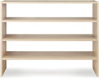 Whitmor Wood Stackable 2-Shelf Shoe Rack, White Oak, 31 inches