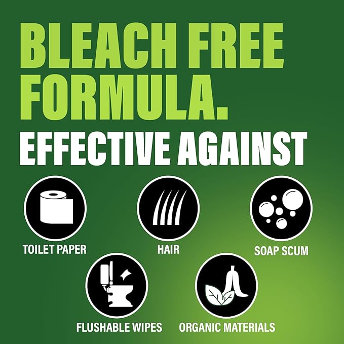 Green Gobbler Industrial Strength Grease and Hair Drain Clog Remover | Drain Cleaner Gel | Safe for Pipes, Toilets, Sinks, Tubs, Drains & Septic Systems | 1 Gallon