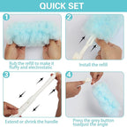 360° Duster Refills Kit for Swiffer Duster, 25 Pack & 1 Handle, Multi-Surface Dusters with 4X Microfibers. Efficient Duster Kit for Cleaning Pet Hair, Home, Office, Blinds, Furniture and More