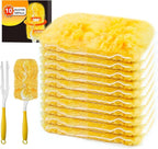 Duster Refill Compatible with Swiffer Duster, Heavy Duty Duster Refills Kit for Cleaning Dusting, Multi Surface 360 Feather Duster, 10 Count Disposable Refills with 1 Handle