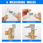 Digital Caliper, Adoric Caliper Measuring Tool 0-6" Stainless Steel Vernier Caliper Digital Micrometer with Large LCD Screen, Easy Switch from Inch Metric Fraction, 6" Caliper Tool for DIY/Household