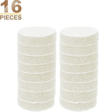 HARFINGTON 16pcs Scrubber Scouring Pads 450 Grits 2 Inch Drill Power Brush Hoop and Loop Surface Conditioning Disc Drill Scuffing Disc Scrub Pads for Home Kitchen Cleaning, White