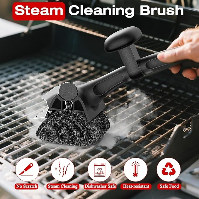 2 Pack Replaceable Cleaning Head, Grill Brush Bristle Free