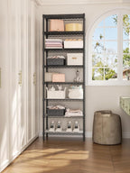 Golpart 8 Tier Adjustable Storage Shelves Heavy Duty Metal Shelf Wire Shelving Unit Organizer Rack for Home Kitchen Office Pantry Room Bathroom Shelving Organizers and Storage Laundry