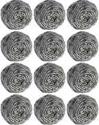 12Pcs Steel Wool Scrubber Pads for Cleaning Dishes, Pans, Pots, Ovens, Grills, Sinks - Stainless Steel Scrubbers for Kitchen, 12 Pack