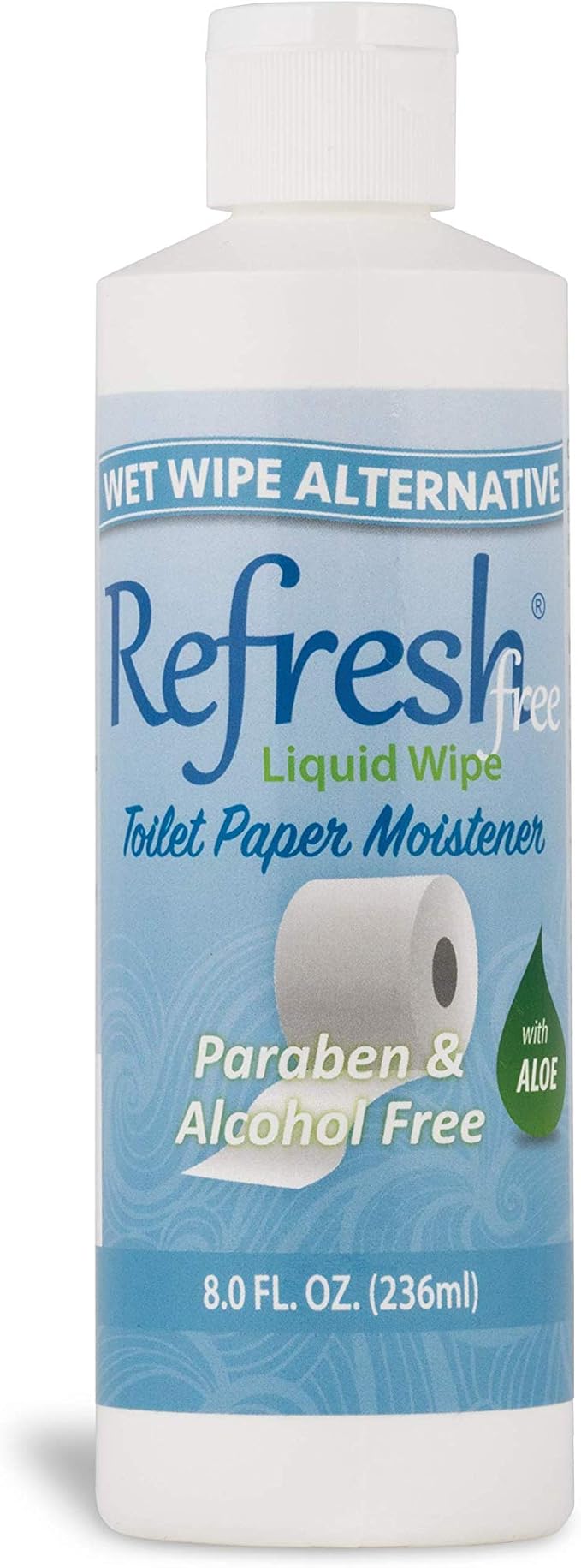 Refresh Liquid Wipe Toilet Paper Foam Dispenser Refill for Sensitive Skin | Eco-Friendly | Flushable Wet Wipe Alternative with Witch Hazel and Aloe | Alcohol Free | 8 oz Refill