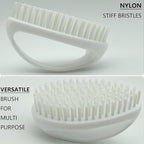 Scrub Brush for Cleaning Scrubbing Heavy Duty Stiff Nylon Bristles Cleaning Brush Multi-Purpose, White & Small Size