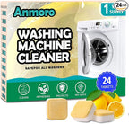 Washing Machine Cleaner Tablets,24 Pack Deep Cleaning Tablets for HE,Front & Top Load Washers - Eliminates Odor-Causing Buildup,Debris from the Drum,and Pet Hair,Septic Safe - 1 Year Supply