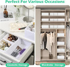 Drawer Clothing Organizer 16-Pack, White 3 Sizes Underwear Drawer Dividers, Fabric Folding Wardrobe Organizer, Can Store Baby Clothes, Bras, Underwear, Panties, Belts, Socks, Ties, etc.
