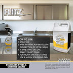 FLITZ Stainless Steel & Chrome Clean - 32oz Bottle, USA-Made Stainless Steel Cleaner Spray for Appliances - Grill, Fridge, Sink Stain Remover - Also Works on Aluminum Surfaces (1 Pack)