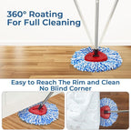 Matthew Cleaning 12Pack Blue Microfiber Spin Mop Replacement Head Compatible with EasyWring Spin Mop Replace Head-EasyWring High Absorbency,Machine Washable,Microfiber Spin Mop Refills