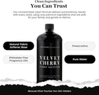 Mavwicks - Luxury Scented Liquid Fabric Softener (Velvet Cherry) 32 Oz – Crafted with Clean Ingredients – Reduces Static, and Softens Clothes – Safe for All Fabrics and Skin