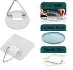20Pcs 0.9in White Round Invisible Adhesive Plate Hangers,Vertical Plate Holders Wall Mount Display Holder,No Nails Decorative Plates for Artworks