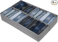 Qozary Jeans Pants Organizer for Closet, 4 Pack Drawer Organizers for Clothing, 6 Grids Wardrobe Clothes Organizer, Jean Organizer for Closet, Deep Drawer, Clothes Organizer for Shirts, Legging