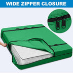 TICONN Mattress Bags for Moving, Heavy Duty Twin Mattress Cover Storage Bag with Full-Around Handle and Adjustable Buckles (Green, Twin)