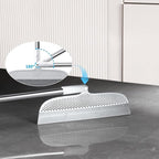 Rubber Squeegee Broom for Floors, 51.77" Long Handle Multi-Surface Magic Multifunction Broom, Pet Hair Remover Scraper for Laminate Carpets, Windows, Mirrors, Rugs, Hardwood, Tile Cleaning