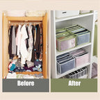 TIGARI Wardrobe Clothes Organizer for Drawers, Washable Clothes Organizer for Folded Clothes, Clothing Storage, Portable Closet Organizer for Thin Jeans, Trousers, T-shirts, Skirts (Gray)