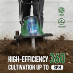 Prostormer Electric Tiller 14-Inch, 10-Amp Corded Cultivator with 14-Inch Tilling Width, Foldable Garden Rototiller with Wheels for Weeding and Soil Cultivation