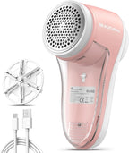 BEAUTURAL Fabric Shaver, Rechargeable Lint Remover for Clothes, Electric Lint Shaver with 6-Leaf Blades, Sweater Shavers to Fuzz, Lint Balls, Pillings, Bobbles for Clothes and Furniture