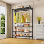 VIPEK V1 Plus Heavy Duty Clothes Rack with Shelves - 4 Tiers Adjustable Height | Holds Up to 540lbs | Perfect for Small Spaces, Apartments | Compact Design for Flexible Storage, Black