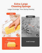 VEVOR 6-Pack Non-Scratch Cleaning Sponges, Dish Scrubber Sponges for Kitchen, Bathroom, Tiles, Marble and Glass Surfaces, Large Household Scrubbing Sponges