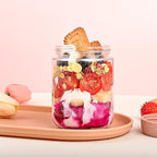 YUNCANG 6-pack Overnight Oats Containers with Airtight Lids, 16 oz Wide Mouth Mason Salad jars, Glass Food Storage Containers for Sugar Spice Yogurt Snacks